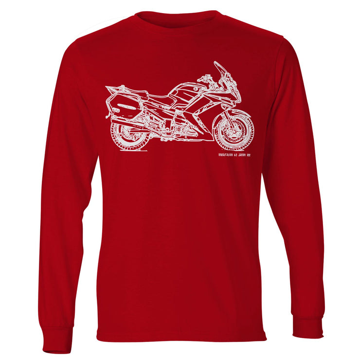 JL Illustration For A Yamaha FJR1300 2012 Motorbike Fan LS-Tshirt