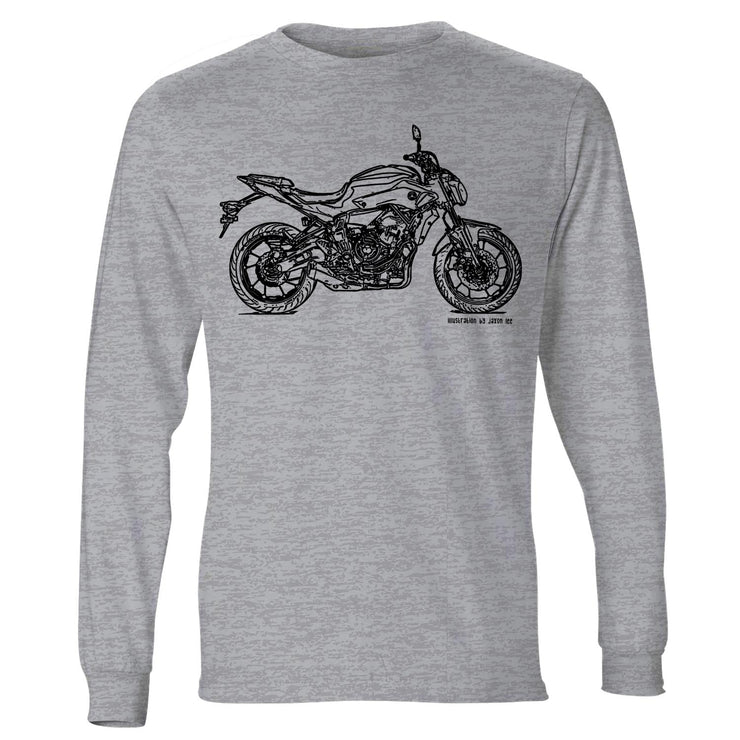 JL Illustration For A Yamaha MT07 Motorbike Fan LS-Tshirt