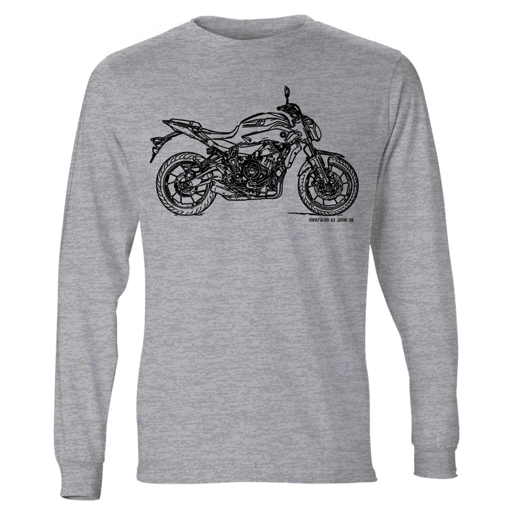 JL Illustration For A Yamaha MT07 2016 Motorbike Fan LS-Tshirt