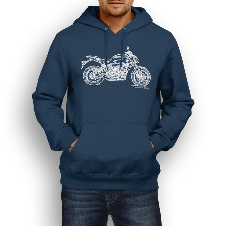 JL Illustration For A Yamaha MT07 2016 Motorbike Fan Hoodie