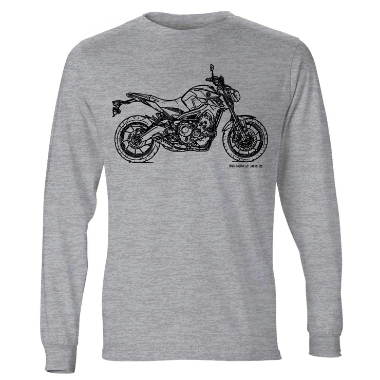 JL Illustration For A Yamaha MT09 Motorbike Fan LS-Tshirt