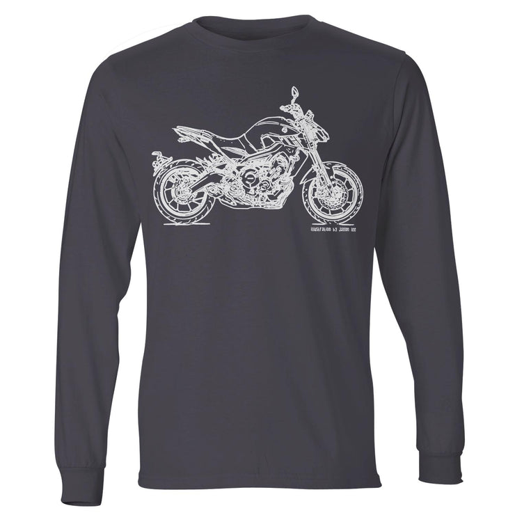 JL Illustration For A Yamaha MT09 2017 Motorbike Fan LS-Tshirt