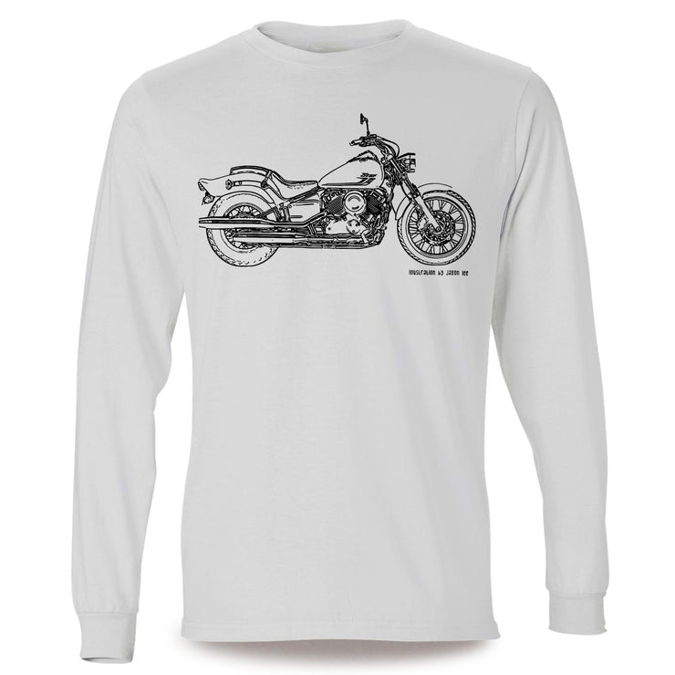 JL Illustration For A Yamaha V-Star 650 Custom 2017 Motorbike Fan LS-Tshirt