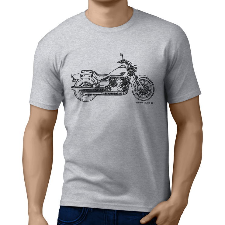 JL Illustration For A Yamaha V-Star 650 Custom 2017 Motorbike Fan T-shirt