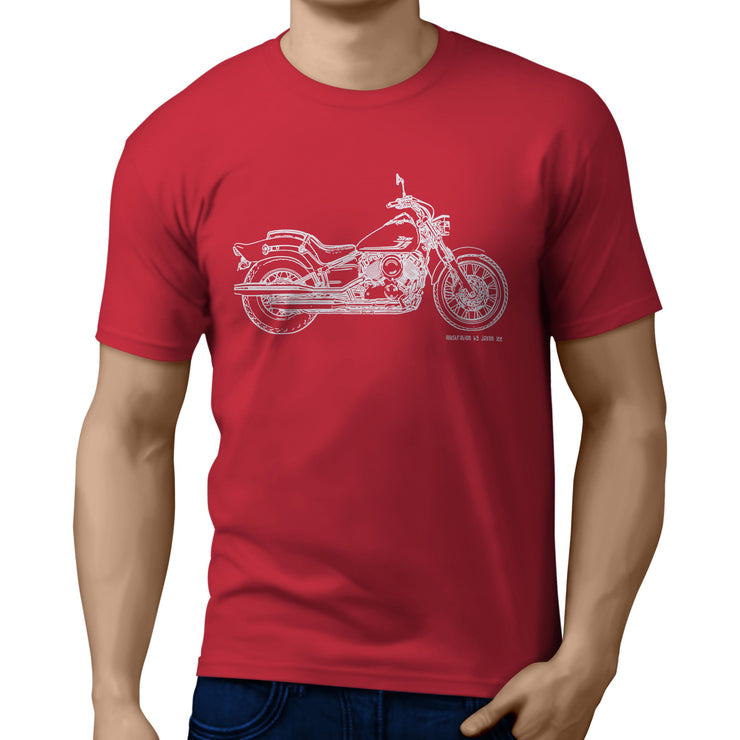 JL Illustration For A Yamaha V-Star 650 Custom 2017 Motorbike Fan T-shirt