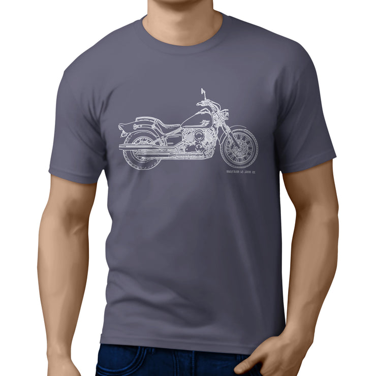 JL Illustration For A Yamaha V-Star 650 Custom 2017 Motorbike Fan T-shirt
