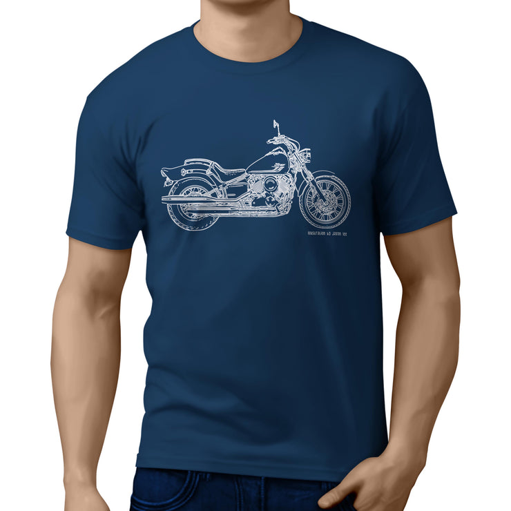 JL Illustration For A Yamaha V-Star 650 Custom 2017 Motorbike Fan T-shirt