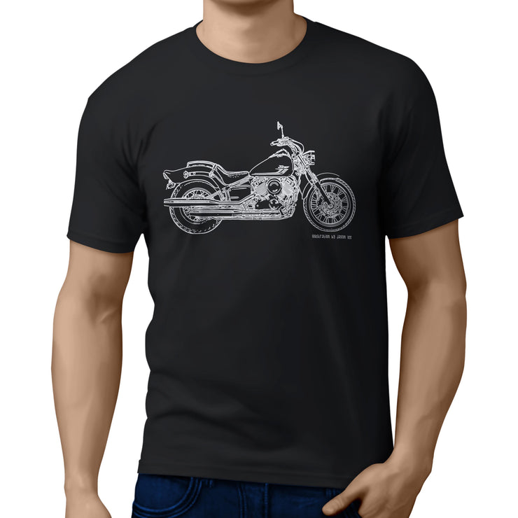 JL Illustration For A Yamaha V-Star 650 Custom 2017 Motorbike Fan T-shirt
