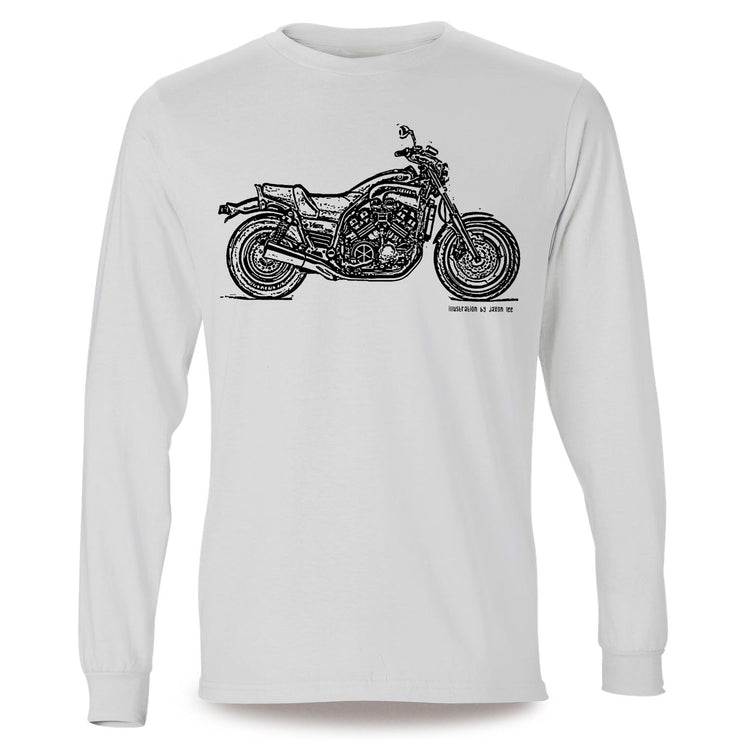 JL Illustration For A Yamaha VMAX 1200 Original Motorbike Fan LS-Tshirt