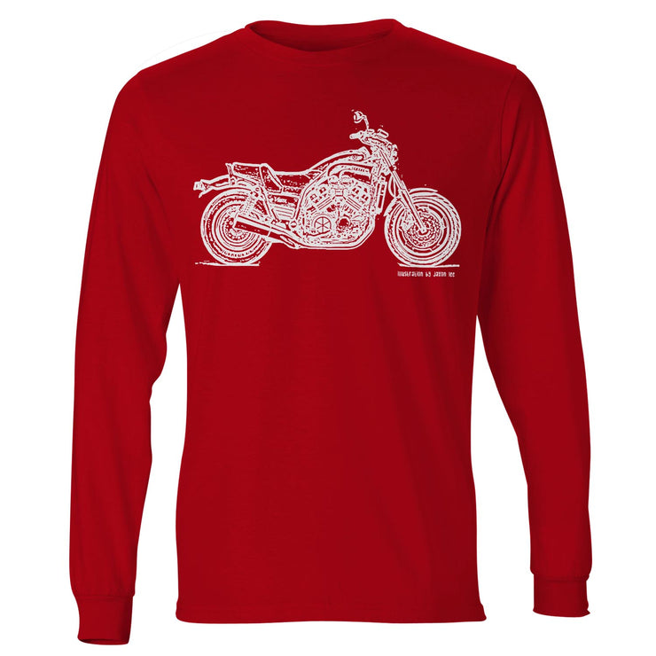 JL Illustration For A Yamaha VMAX 1200 Original Motorbike Fan LS-Tshirt