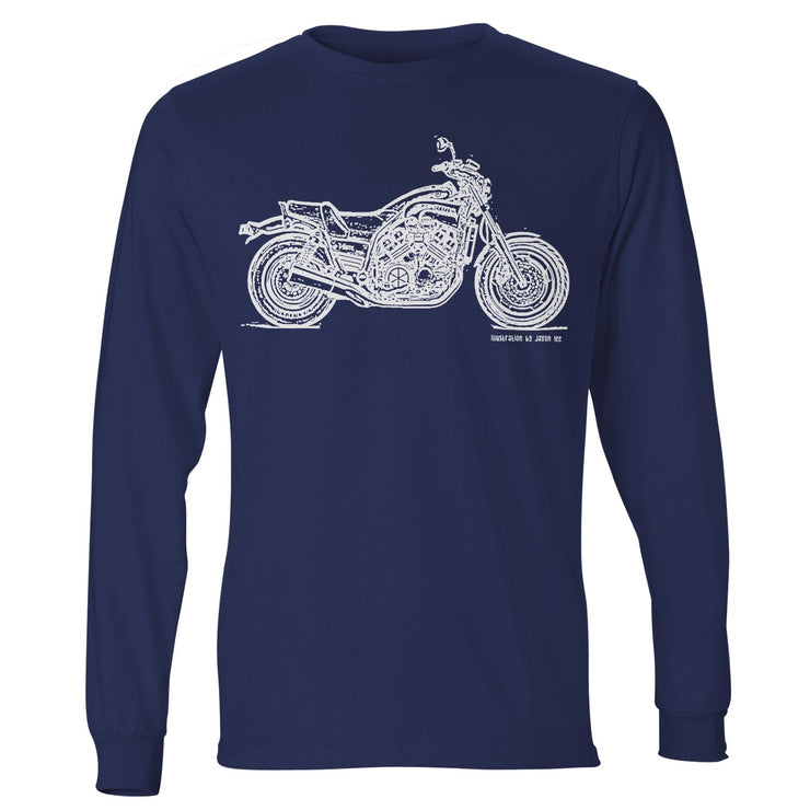 JL Illustration For A Yamaha VMAX 1200 Original Motorbike Fan LS-Tshirt