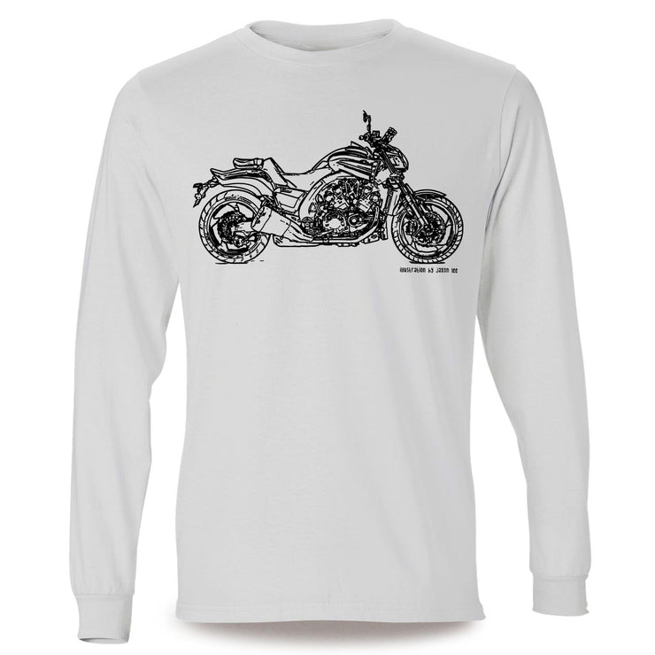 JL Illustration For A Yamaha VMAX 2015 Motorbike Fan LS-Tshirt