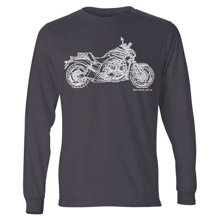 JL Illustration For A Yamaha VMAX 2015 Motorbike Fan LS-Tshirt