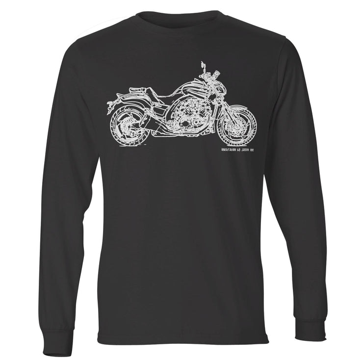 JL Illustration For A Yamaha VMAX 2015 Motorbike Fan LS-Tshirt