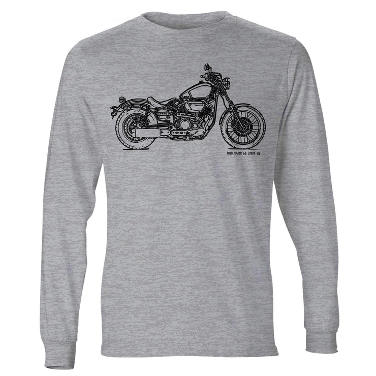 JL Illustration For A Yamaha XV950 Motorbike Fan LS-Tshirt