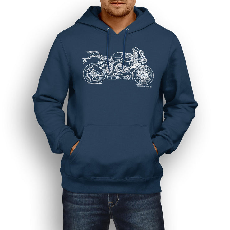 JL Illustration For A Yamaha YZF-R1M 2017 Motorbike Fan Hoodie