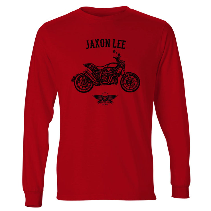 Jaxon Lee Illustration For A Indian FTR 1200 Motorbike Fan LS-Tshirt