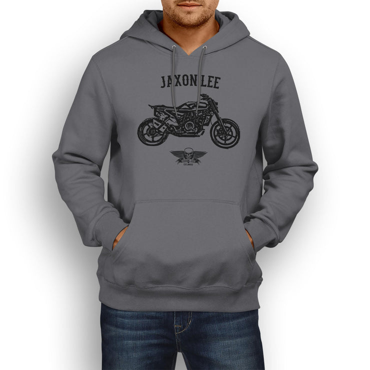 Jaxon Lee Illustration For A Husqvarna Svartpilen 701 Motorbike Fan Hoodie