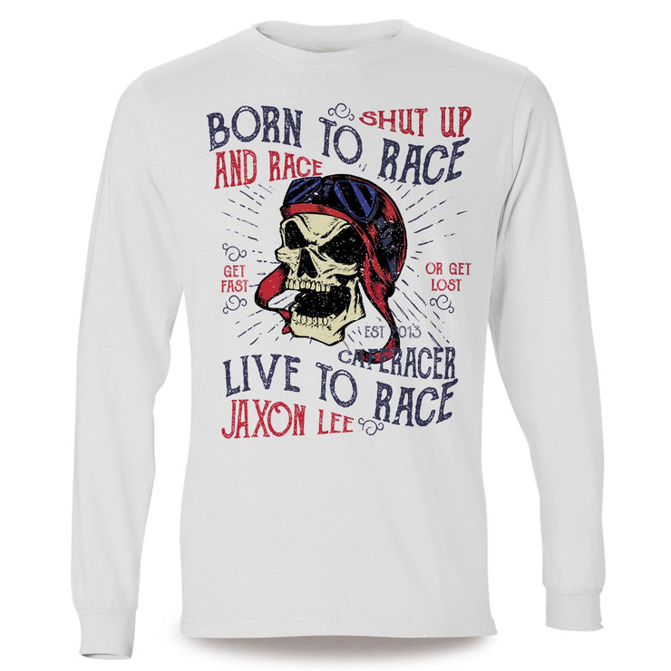 JL Born to Race Motorcycle Cafe Racer – Long Sleeve T-shirt