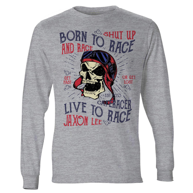 JL Born to Race Motorcycle Cafe Racer – Long Sleeve T-shirt