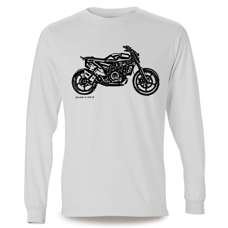 JL Illustration For A Husqvarna Svartpilen 701 Motorbike Fan LS-Tshirt