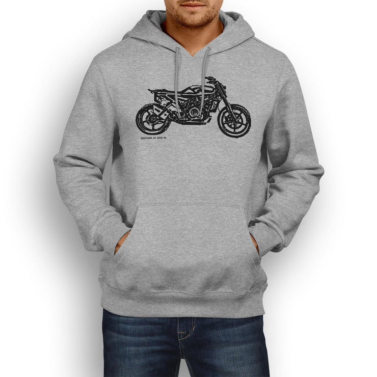 JL Illustration For A Husqvarna Svartpilen 701 Motorbike Fan Hoodie