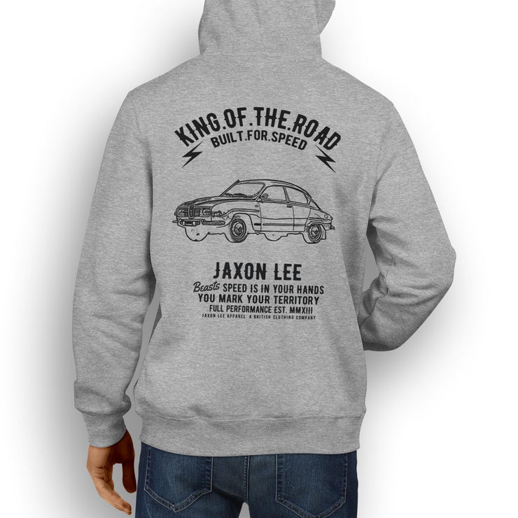 JL King Illustration For A SAAB 96 Motorcar Fan Hoodie