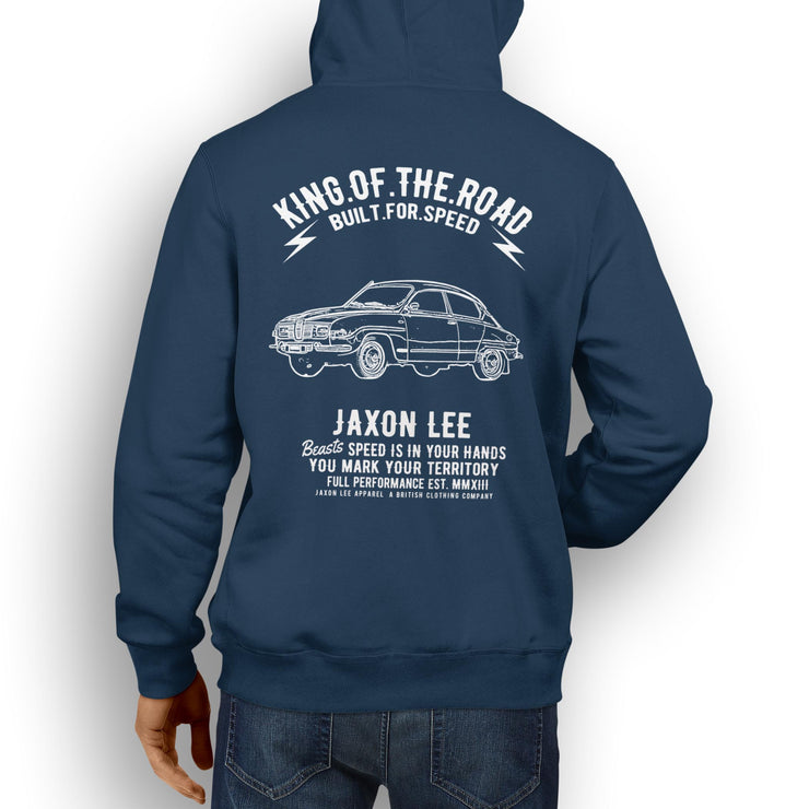 JL King Illustration For A SAAB 96 Motorcar Fan Hoodie