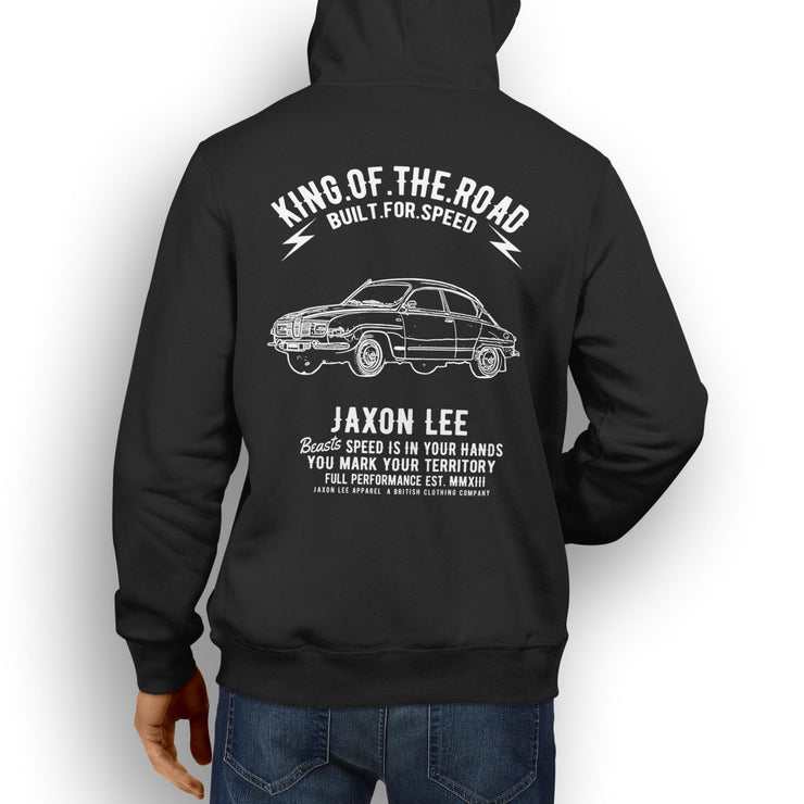 JL King Illustration For A SAAB 96 Motorcar Fan Hoodie