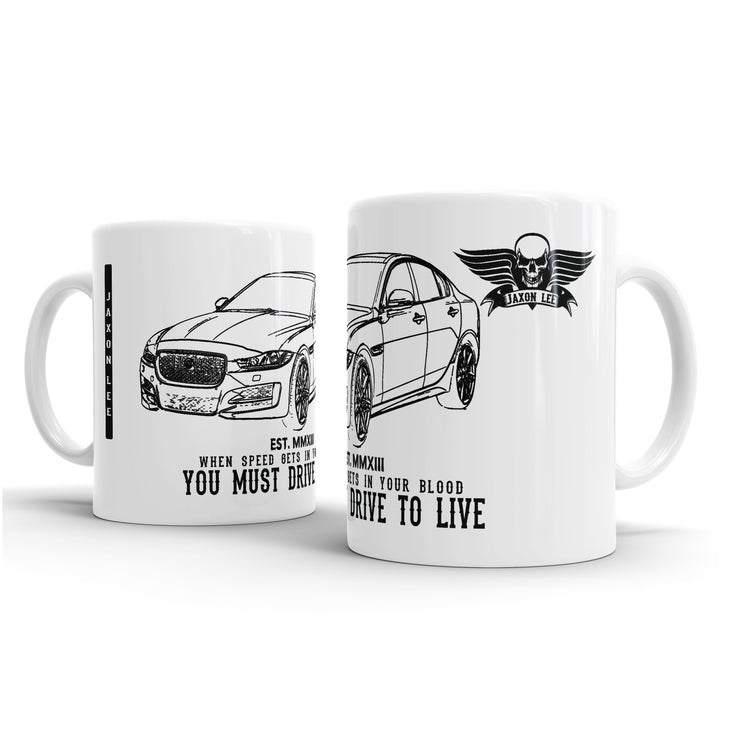 JL Illustration For A Jaguar XE R Sport Motorcar Fan – Gift Mug