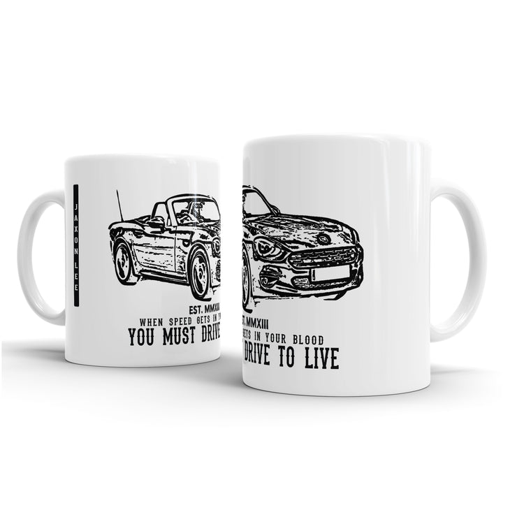 JL Illustration For A Fiat 124 Spider Motorcar Fan – Gift Mug