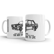 JL Illustration For A Fiat 131 Abarth Motorcar Fan – Gift Mug