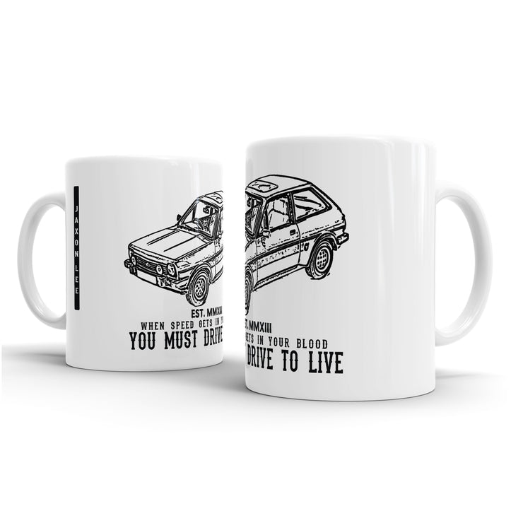 JL Illustration For A Ford Fiesta Mk1 XR2 Motorcar Fan – Gift Mug