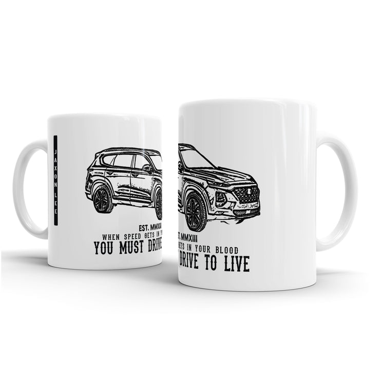 JL Illustration For A Hyundai Santa Fe Motorcar Fan – Gift Mug
