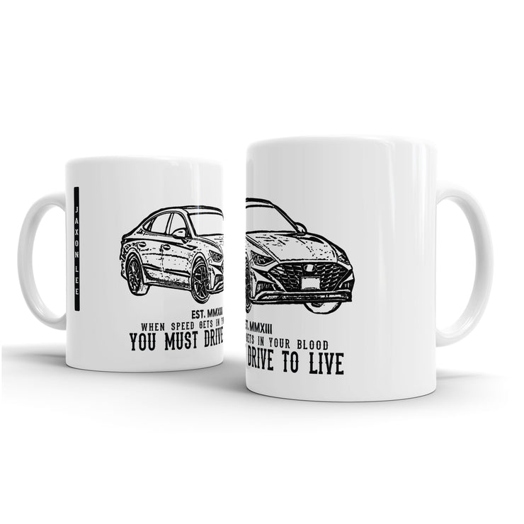 JL Illustration For A Hyundai Sonata Motorcar Fan – Gift Mug