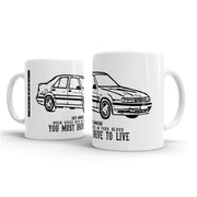 JL Illustration For A SAAB 9000 Aero Motorcar Fan – Gift Mug