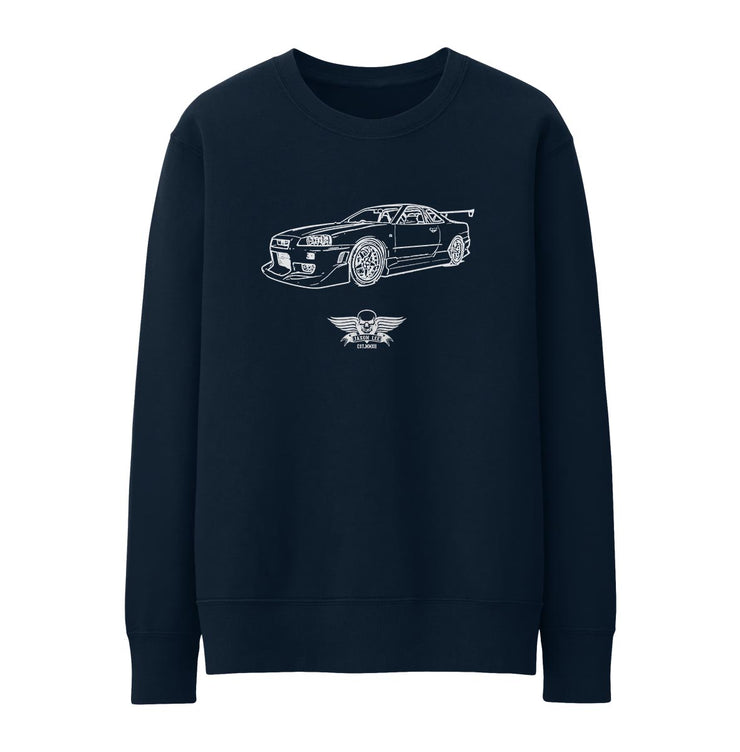 Jaxon Lee Illustration For A Nissan Skyline R34 GT-R Motorcar Fan Jumper