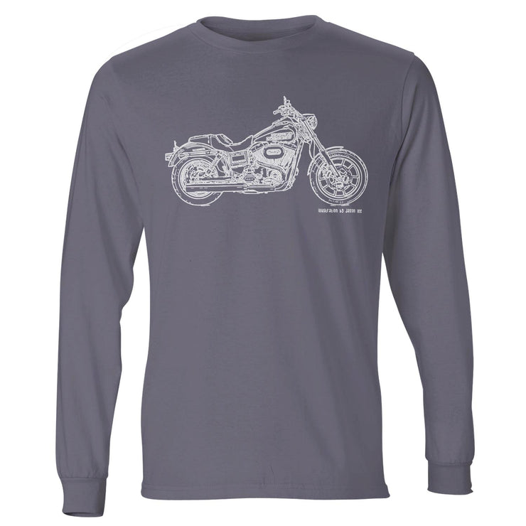 JL Illustration For A Harley Davidson Low Rider Motorbike Fan LS-Tshirt