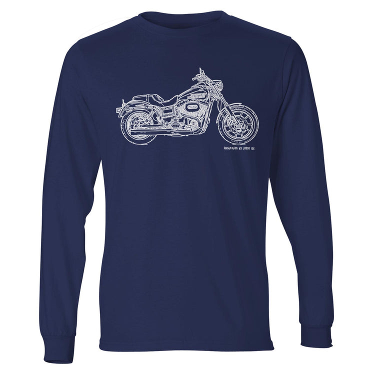 JL Illustration For A Harley Davidson Low Rider Motorbike Fan LS-Tshirt