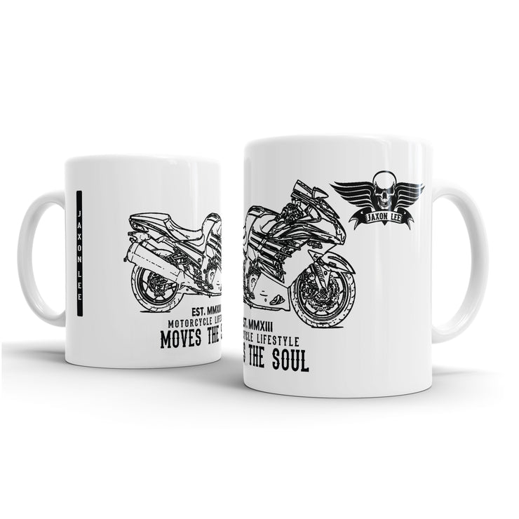 JL Illustration For A Kawasaki Ninja ZX14R Motorbike Fan – Gift Mug