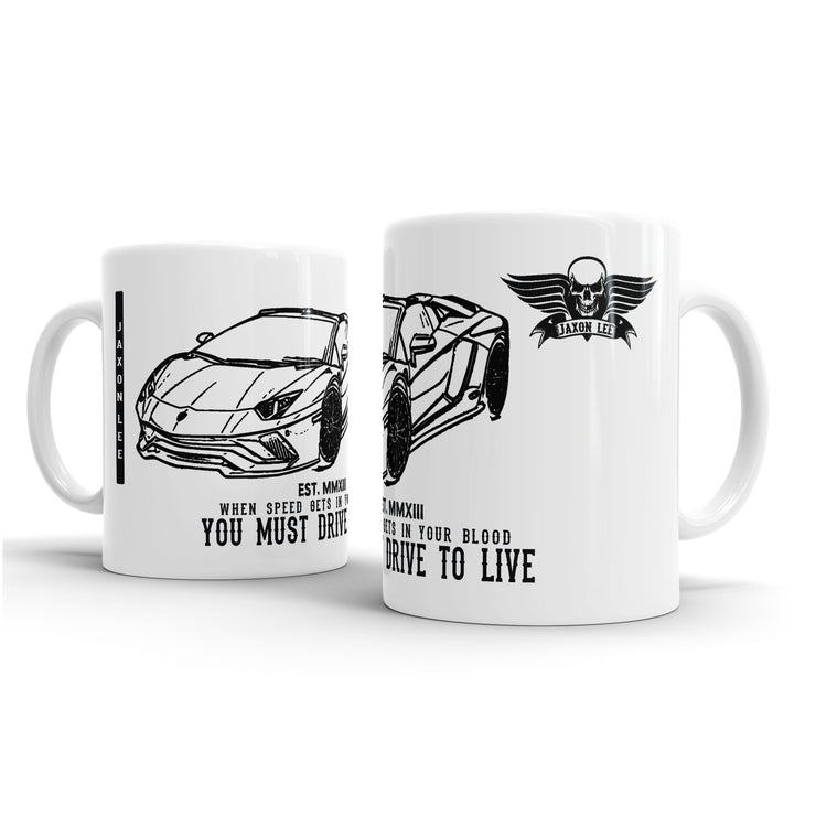 JL Illustration For A Lambo Aventador S Roadster Motorcar Fan – Gift Mug