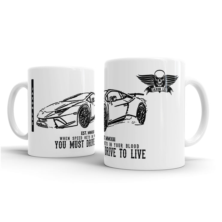 JL Illustration For A Lambo Huracan Performante Motorcar Fan – Gift Mug