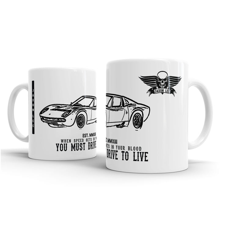 JL Illustration For A Lambo Miura Motorcar Fan – Gift Mug