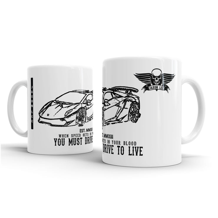 JL Illustration For A Lambo Sesto Elemento Motorcar Fan – Gift Mug