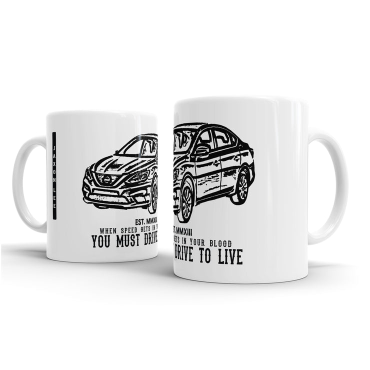 JL Illustration For A Nissan Sentra Motorcar Fan – Gift Mug