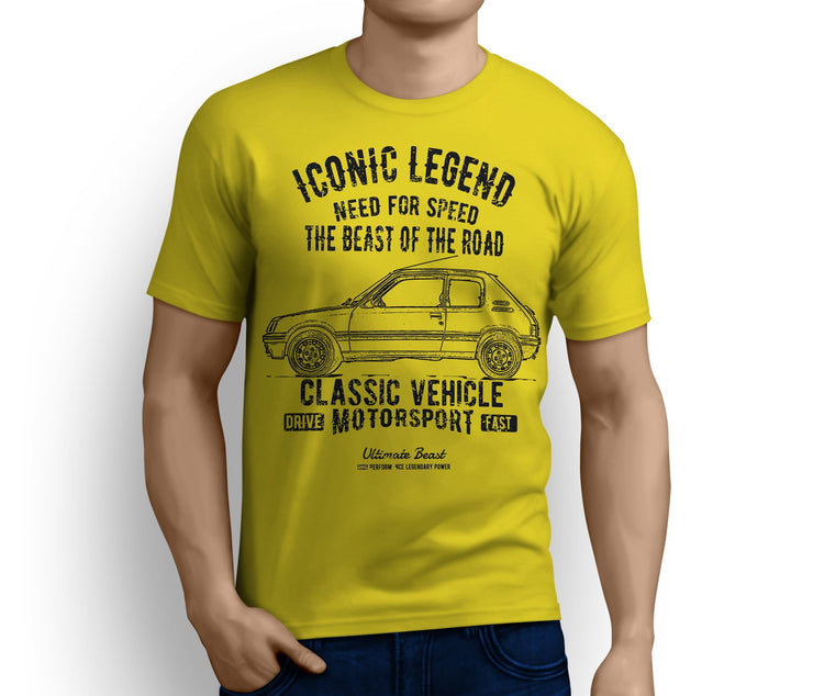 RH Illustration For A Peugeot 205 GTI Motorcar Fan T-shirt - Jaxon lee