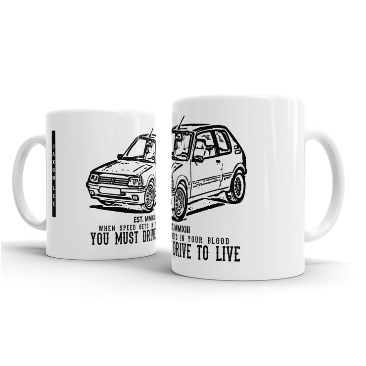 JL Illustration For A Peugeot 205 GTI Motorcar Fan – Gift Mug