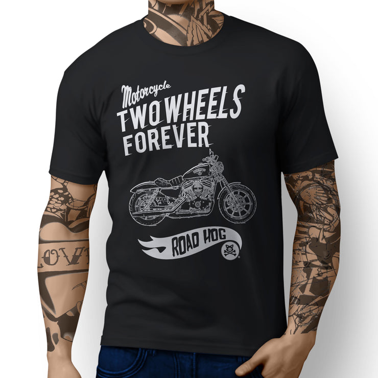 RH Forever Art Tee aimed at fans of Harley Davidson Iron 883 Motorbike