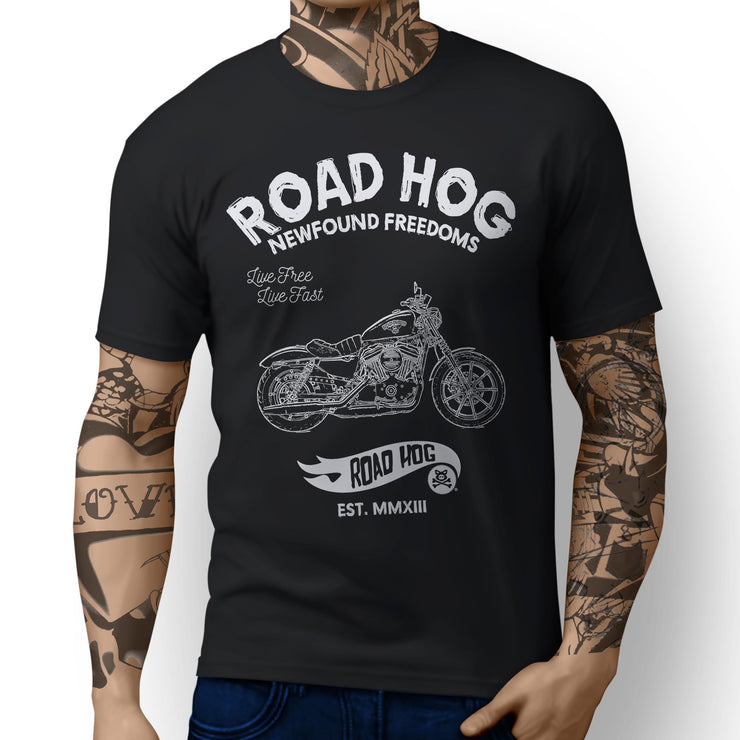 RH Freedom Art Tee aimed at fans of Harley Davidson Iron 883 Motorbike