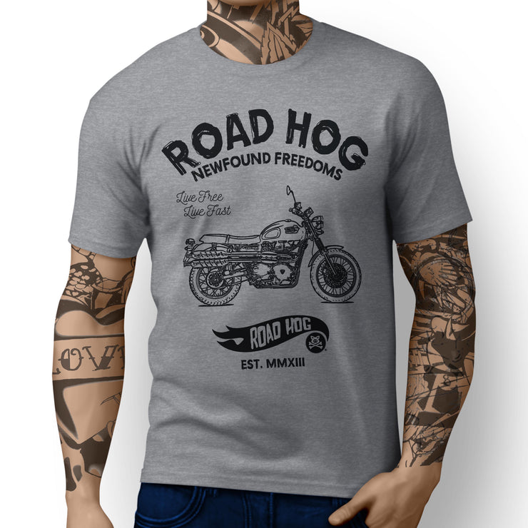 RH Freedom Art Tee aimed at fans of Triumph Scrambler 2016 Motorbike